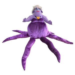 DISNEY URSULA OCTOPUS PURPLE LITTLE MERMAID 25" TENTICLE TO HEAD‎ PLUSH RARE